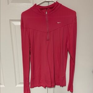 Nike Women's Hot Pink Long-Sleeve Half-Zip Performance Top
